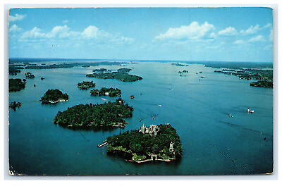 #ad Postcard Aerial View of Thousand Islands looking East NY 1961 B16 $1.99