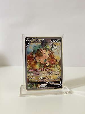 #ad Pokemon Leafeon V 167 203 METAL GOLD CARD Collectible Gift Display $15.00