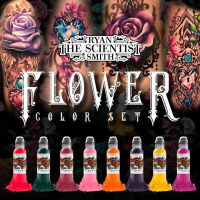 #ad World Famous Tattoo Color 8 Bottle Ryan Smith Flower Set $119.99