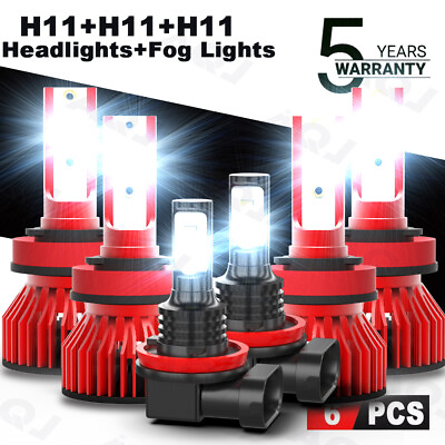 #ad 6X For Ford Focus 2012 2018 H11 H11 H11 LED Headlight High Low Fog Light Bulbs $39.99