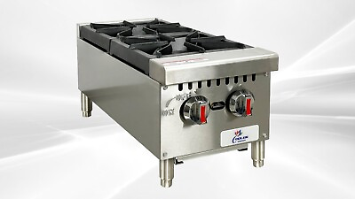 #ad NEW 12quot; Commercial Two Burner Hot Plate Natural Gas w Liquid Propane Kit NSF $481.40