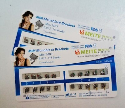 #ad 10 Sets Dental Metal Bracket MIM Monoblock Mini MBT 022 345 hooks Mesh Base $16.82