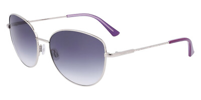 #ad Anne Klein AK7084 Sunglasses Women Silver Round 58mm New 100% Authentic $113.87