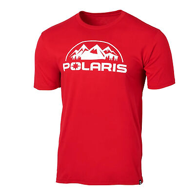 #ad Polaris Mens Red Core Tee Short Sleeve T Shirt Casual Crew Polyester Cotton $29.99