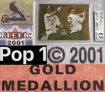 #ad Pop 1 © 2001 Fleer Gold Albert Pujols Mark McGwire BGS 8.5 9.5 Ultra Medallion $999.99