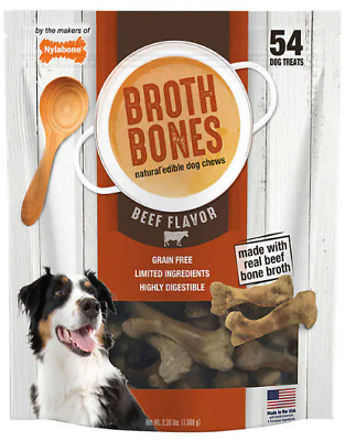 #ad #ad Nylabone Broth Bones Natural Edible Dog Chews 54 Count Exp 04 2027 $36.99