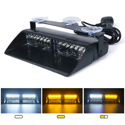 Xprite 16 LED Strobe Light Bar for Trucks Dash Emergency Warning Hazard Lamp $21.99