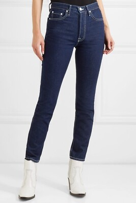 #ad New GRLFRND Size 26 XS Karolina High Rise Dark Blue Skinny Jeans In Hello Again $165.00