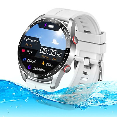 #ad Bluetooth Talking Smart Watch Waterproof HD Screen For Android IOS System White $23.99