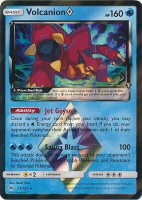 #ad Volcanion Prism Star 31 131 Holo Rare Pokemon Sun amp; Moon Forbidden Light Card $1.26