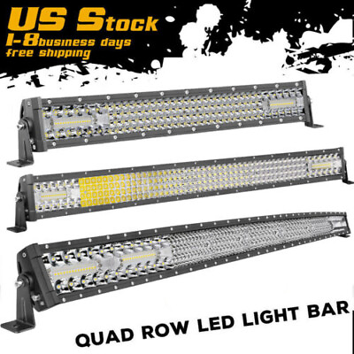 #ad #ad 4 Row 54quot;Inch Curved LED Work Light Bar Off Road Driving 20quot; 30quot; 40quot;50quot; Straight $13.99
