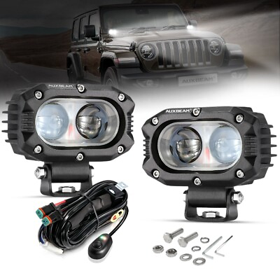 #ad AUXBEAM ATV UTV Pair 4quot; INCH LED Work Driving Lights Highlight OffRoad Spot Pods $72.98