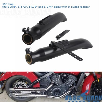 #ad 2x Motorcycle Turnout Slip On Muffler Exhaust Pipes For Suzuki VL250 VL125 VL800 AU $254.49