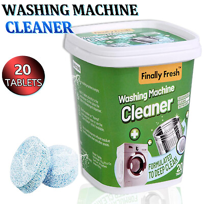 #ad Washing Machine Cleaner Descaler 20 Tablet Deep Cleaning Tablets for HE Front $8.69