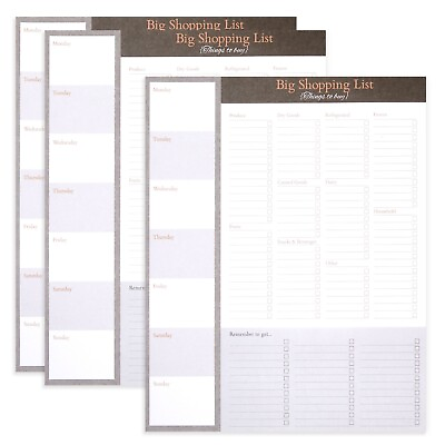 #ad 3 Pack Magnetic Grocery List Pad for Fridge 52 Sheets Per Pad 7.5 x 9.5 in $18.39