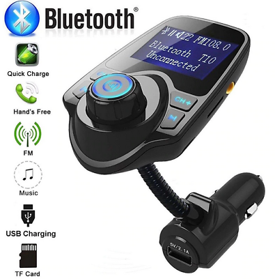 #ad New FM Transmitter Car Aux Bluetooth Charger USB Cigarette Lighter Adapter $22.87