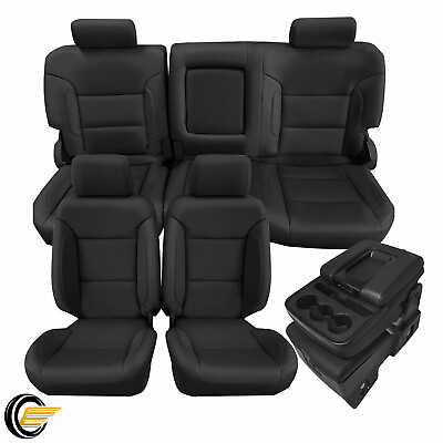 #ad Black Seat Covers Set For 2014 2018 Chevy Silverado Crew Cab LT 15 16 17 $199.98