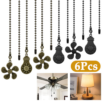 #ad 6X Ceiling Fan Light Bulb Pull Chain Beaded Ball Extension Lamp Decor Connector $11.98