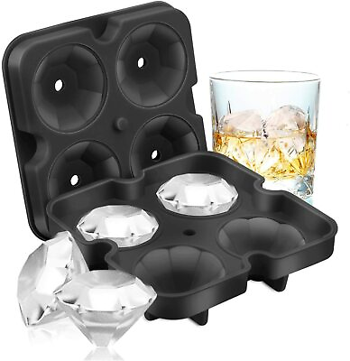 #ad Silicone 3D Diamond ICE Cube Tray Maker Mold Whiskey Cocktails $6.99