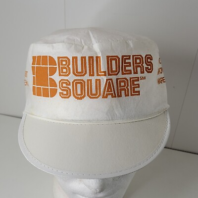 #ad VTG Builders Square Painters Hat Always a Square Deal Home Improvement White Cap $15.99