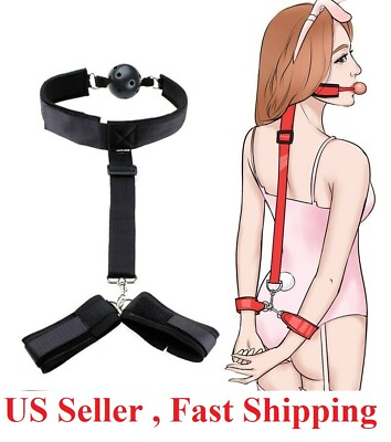 #ad New Hot Neck Hand Ankle Handcuff Mouth Ball Restraint Cuffs Adult Collar BDSM $9.99