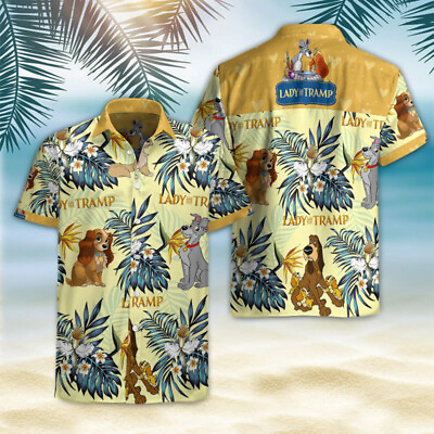 #ad Lady And The Tramp Tropical Gift For Cartoon Movie Hawaiian Shirt $31.50