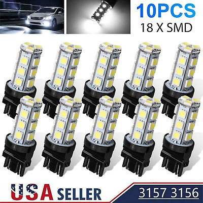 #ad 10x 3157 3156 18SMD LED Reverse Tail Brake Parking Light Bulbs 6000K Super White $10.98