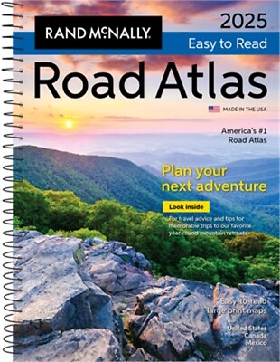 #ad Rand McNally 2025 Easy To Read Midsize Road Atlas Hardback or Cased Book $17.57