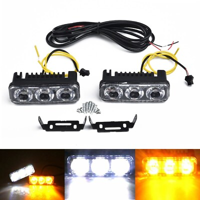 #ad Set Daytime Running Lights Replacement Accessories Car Auto Turn Signal Fog $22.39