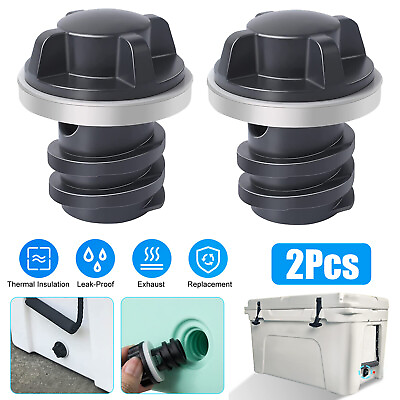 #ad 2x Black Replacement Drain Plug for RTIC and YETI Cooler Leak Proof Accessories $8.48