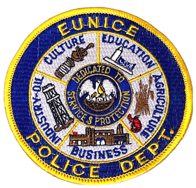 #ad EUNICE LA Louisianna POLICE Dept. Round PATCH $5.45