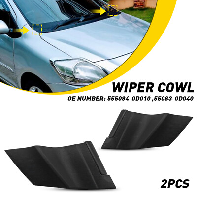 #ad 2006 2010 For Toyota Yaris 4 Door 2X Windshield Wiper Side Cowl Cover Trim Black $12.99