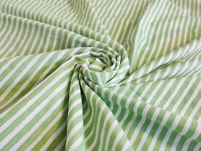 #ad 10 Yard Green Fabric Indian Dressmaking Cotton Fabric Striped Curtain Fabric US $46.90