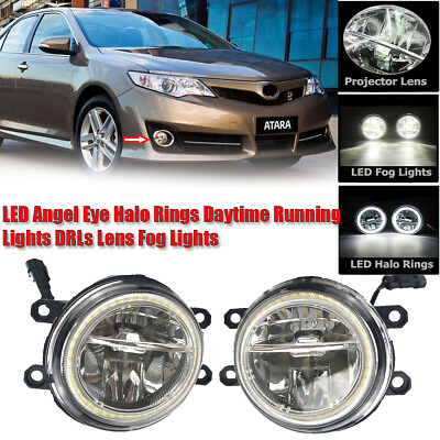#ad LED Fog Light Kit Angel Eye Rings DRL Daytime Running Lamp Fit For Toyota Camry $66.11