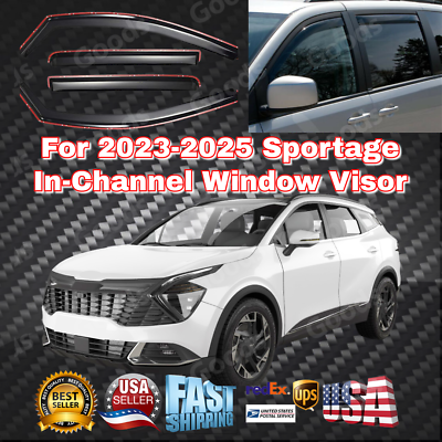 #ad For Sportage 2023 2025 In Channel Window Rain Visor Vent Guards Shade Deflector $57.98