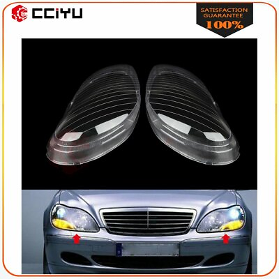 #ad Headlight Lens Cover Left amp; Right Fit For Benz W220 S430 S500 S600 1998 2006 $50.99
