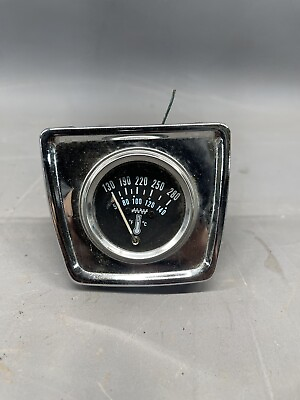 #ad Vintage Aftermarket Oil Amp Temperature Gauge Chrome Bezel Molding Rat Hot Rod $38.65