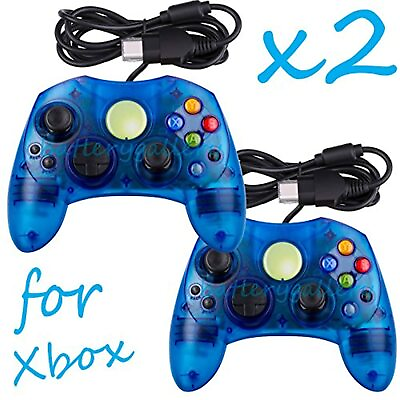 #ad 2 Lot New Blue Controller Control Pad For Original Microsoft Xbox X Brand New 6Z $19.81
