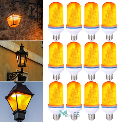 #ad 15x LED Flame Effect Fire Light Bulb Simulated Nature Flicker Lamp Decor 4 Modes $82.99