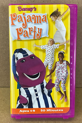 #ad Barneys Pajama Party VHS 2001 White Tape Purple Case $4.77