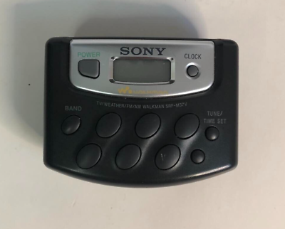 #ad Sony Walkman TV Weather FM AM Radio SRF M37V with Clock Belt Clip TESTED $35.99