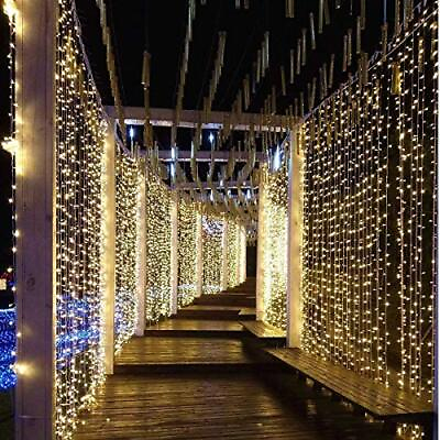 #ad 306 LED Window Curtain String Light Wedding Party Home Garden Bedroom Outdoor... $23.72
