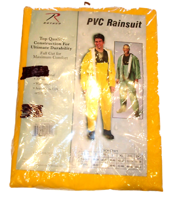 #ad NEW RAINSUIT PVC Rain Jacket amp; Pants Yellow 3XL COMPLETE SET $21.59