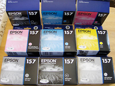 #ad 07 2023 Genuine Epson T157 inks 157 Full Set T1571 T1575 T1576 T1579 For R3000 $218.89