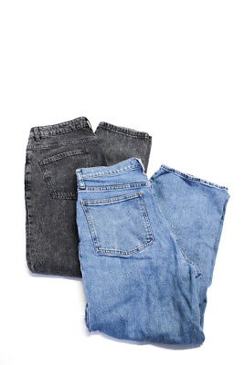 #ad Zara Madewell Womens Cotton Full Button Straight Leg Jeans Blue Size 8 28 Lot 2 $42.69