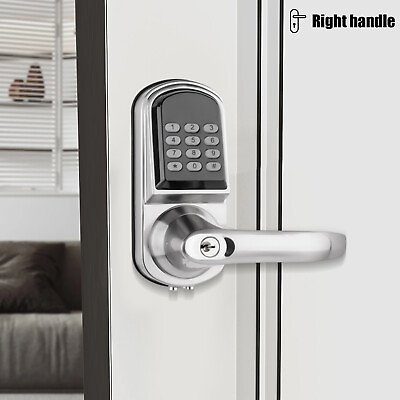 #ad Electronic Password Swipe Lock Automatic Locking Door Lock Set with Right Handle $79.00