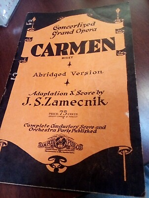 #ad CARMEN Bizet Concertized Grand Opera Music Sheets $5.99