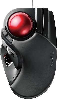 #ad ELECOM M HT1URBK1 trackball mouse Wired 8 button Big ball Black $46.61
