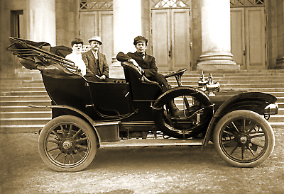 #ad 1905 Driver amp; Passengers Early Automobile Vintage Old Photo 13quot; x 19quot; Reprint $20.27