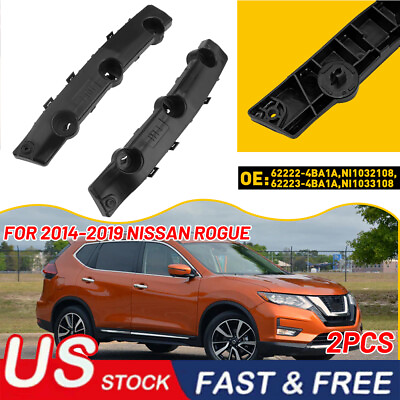 #ad PAIR FOR 14 2019 NISSAN ROGUE FRONT RHLH SIDE BUMPER TO FENDER BRACKET BLACK $11.99